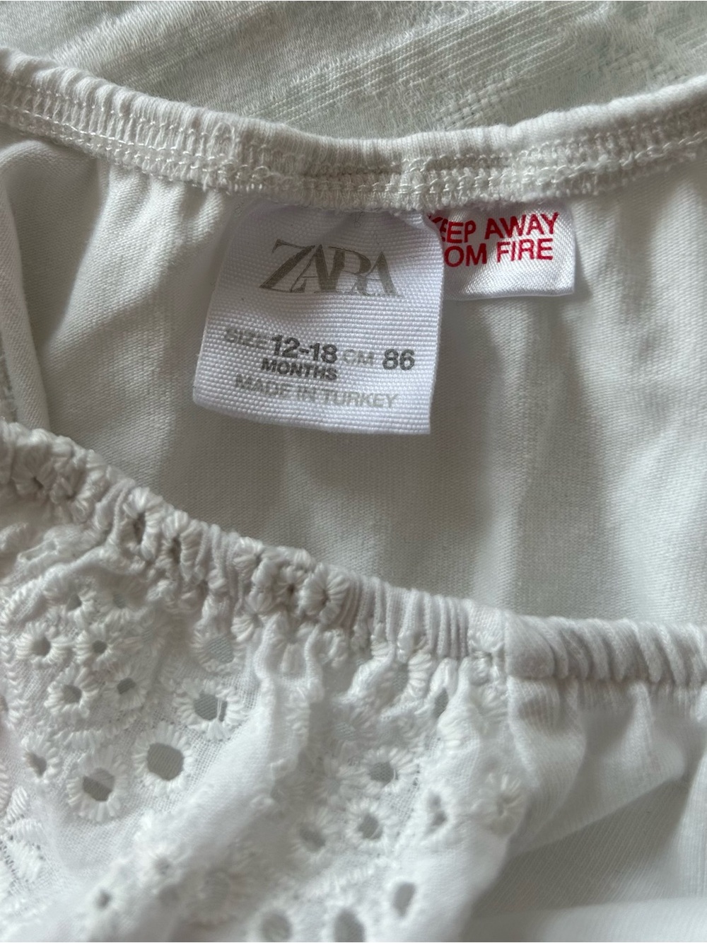 Zara White Eyelet Ruffle Baby Bodysuit - Picture 4 of 4